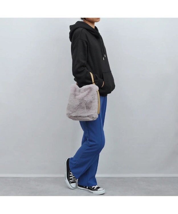 UNBILLION cachecache エコファーワンハンドルミニトートバッグ グレー