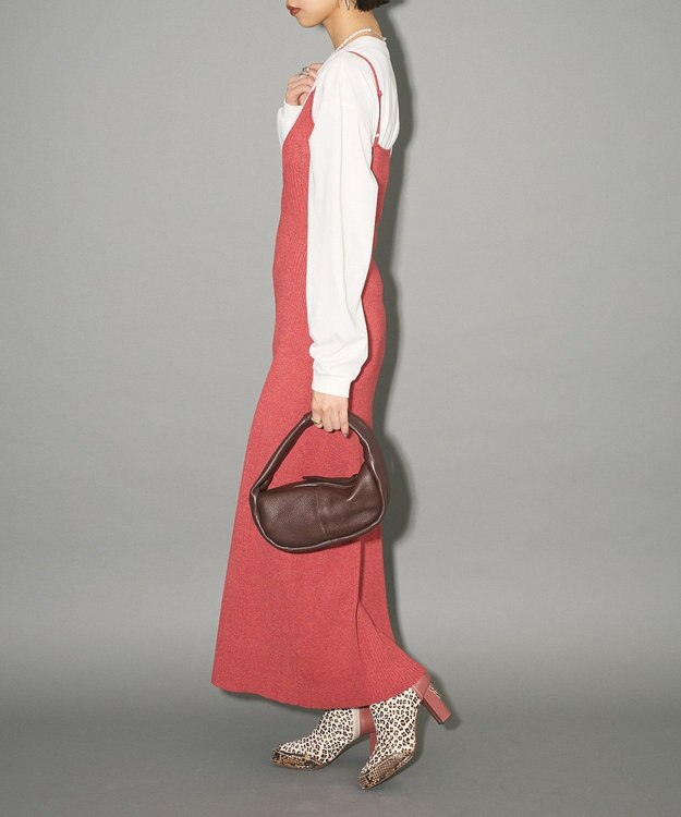 Green Parks レース編み風ビスチェキャミワンピース Red