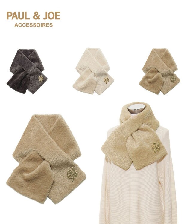 PAUL & JOE ACCESSOIRES フェイクファーブローチマフラー / MOONBAT
