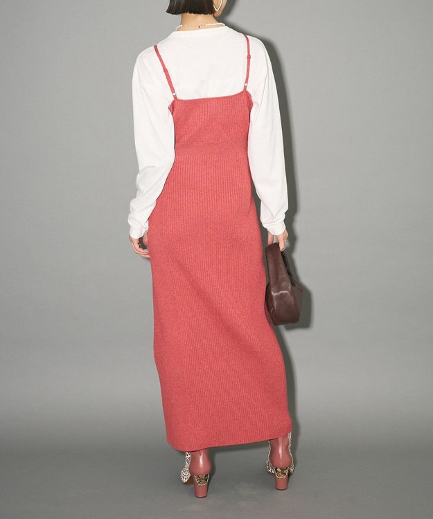 Green Parks レース編み風ビスチェキャミワンピース Red