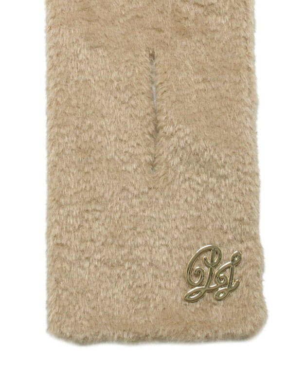 MOONBAT PAUL & JOE ACCESSOIRES フェイクファーブローチマフラー ベージュ