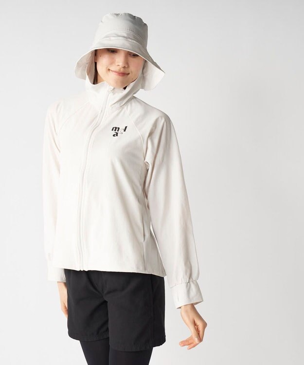 OP／FILA 【marie claire SPORT】帽子付きUVジャケット ホワイト