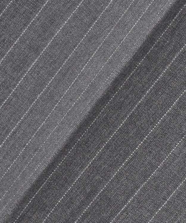 ANY L 【洗濯機可/ウエストゴム/２ＷＡＹストレッチ】ワイドパンツ グレーストライプ