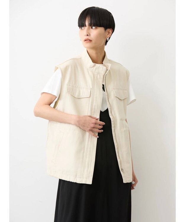 AMERICAN HOLIC ミリタリーアウトポケットベスト Ivory