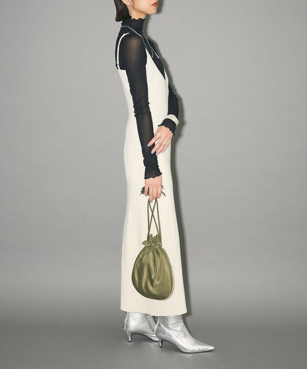 Green Parks レース編み風ビスチェキャミワンピース Off White