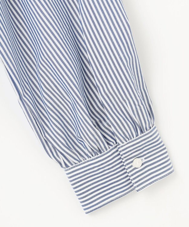 ANY スタンドネックブラウス ブルーロンスト