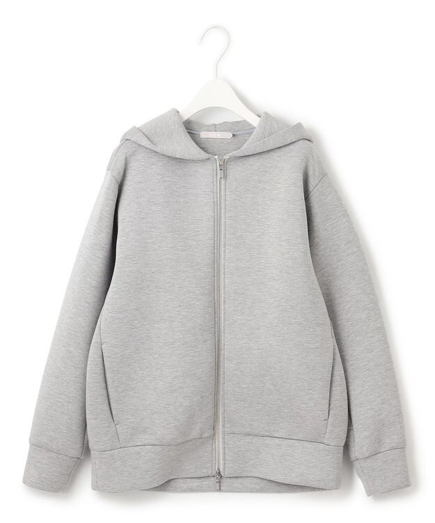 ICB 【洗える】 ビスコースエアーボンディング ジップアップフーディ ライトグレー系