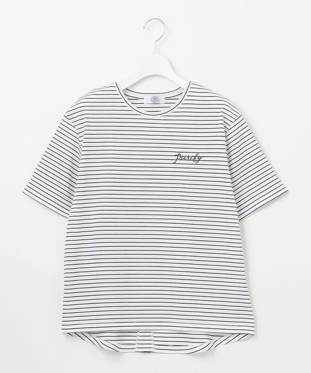 J.PRESS LADIES L エンブロイダリー ロゴ Tシャツ ブラック系1