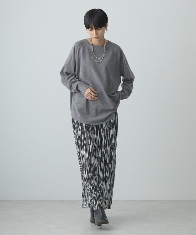 AMERICAN HOLIC ２ＷＡＹバイパチヘンリーネックニットプルオーバー Gray Mixture