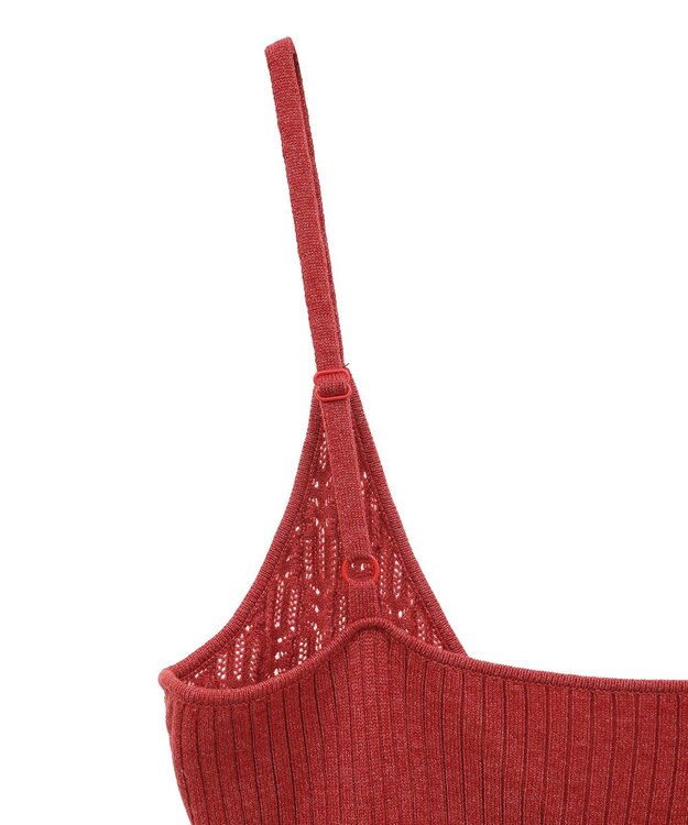 Green Parks レース編み風ビスチェキャミワンピース Red