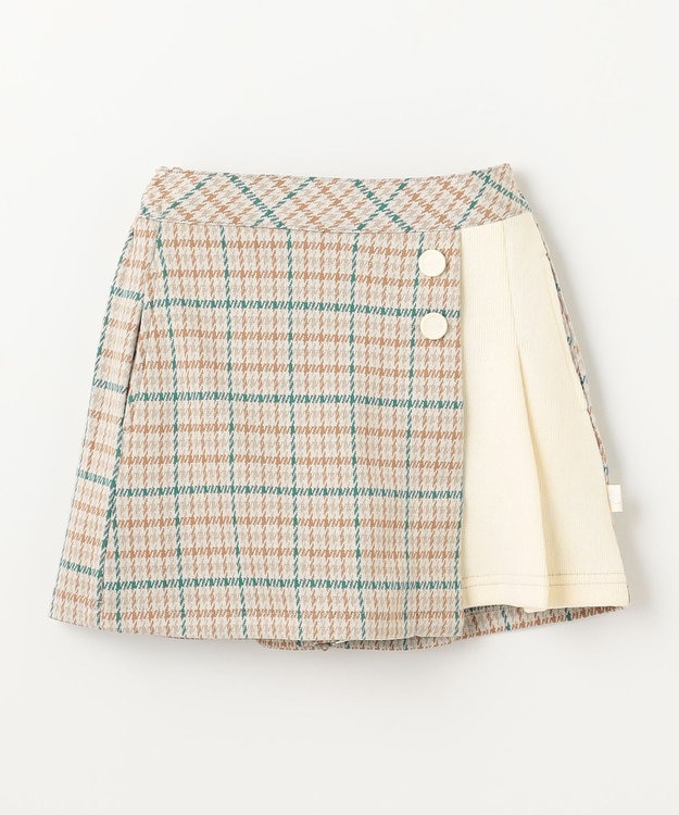 組曲 KIDS 【110-140㎝】チェック キュロット クリーム系