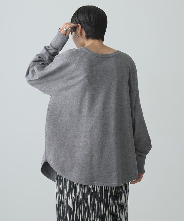 AMERICAN HOLIC ２ＷＡＹバイパチヘンリーネックニットプルオーバー Gray Mixture