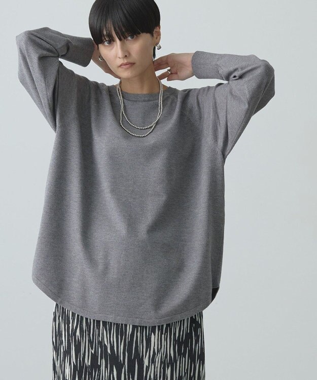AMERICAN HOLIC ２ＷＡＹバイパチヘンリーネックニットプルオーバー Gray Mixture