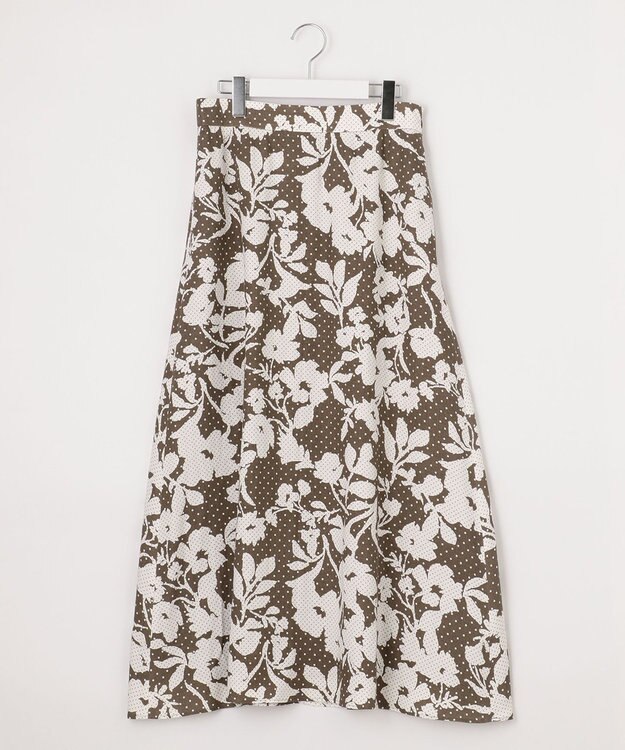 自由区 【XSサイズ~/洗える】モノトーンドットフレア スカート ブラウン系5