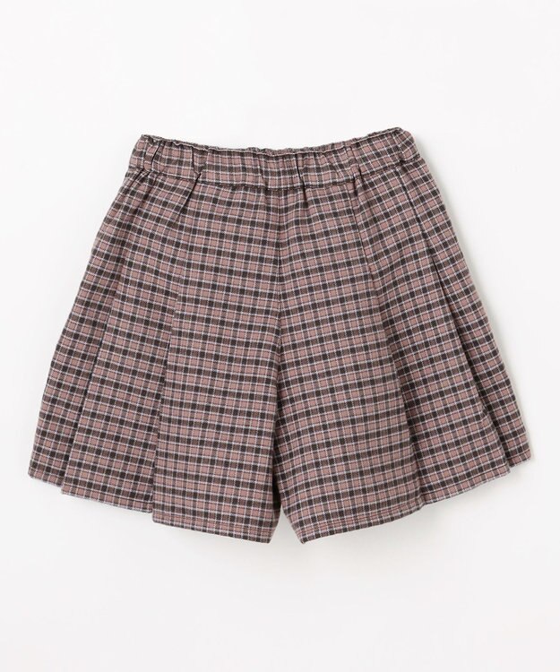 ANY KIDS チェック柄 ショートパンツ ブラウン×チェック