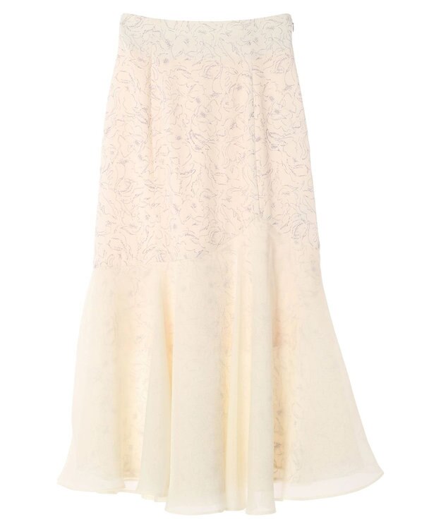 earth music&ecology 切替フラワースカート Grayish Blue