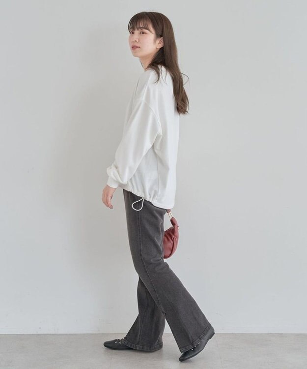 Green Parks ドロストミニ裏毛プルオーバー Off White