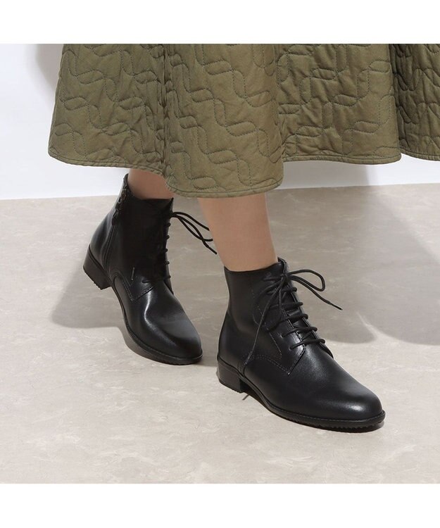 ing <ing>【WEB限定】【サスティナブルシリーズ】レースアップショートブーツ ブラック