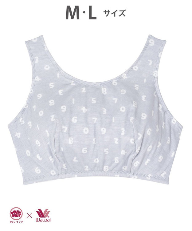 ワコール／睡眠科学 【ナイトアップブラ】　ノンワイヤーブラ　SOU・SOU（R）　ナイトブラ　夜用ブラ　睡眠科学／ワコール　YBX636 グレー