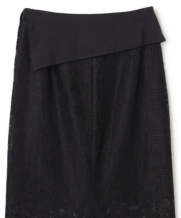 BEIGE， FLUORITE / 異素材コンビ レーススカート Black