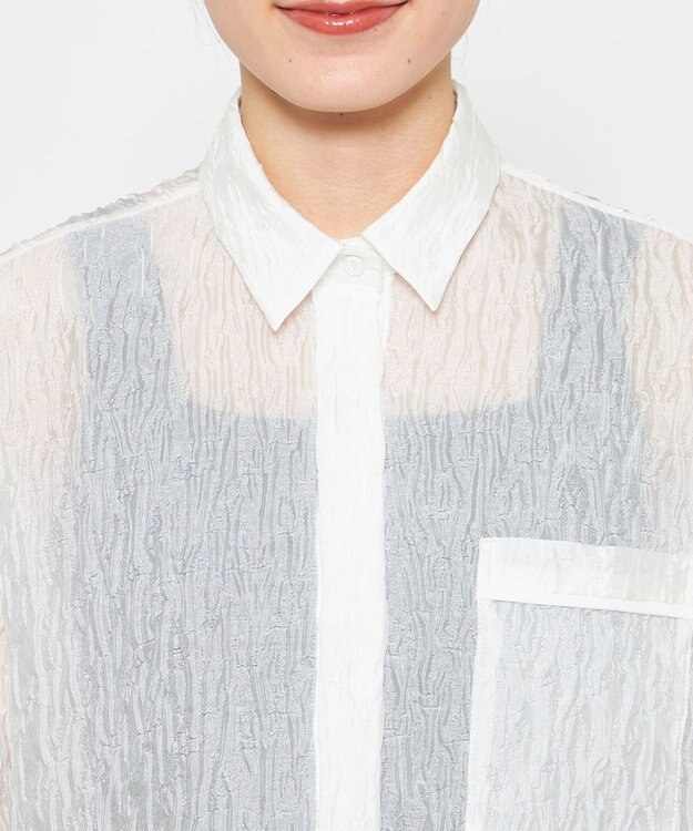 uncrave 【佐藤晴美さん着用】シアー ジャガード シャツ オフ