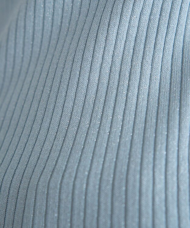 YECCA VECCA ラメ混ハイネックリブニット Sax