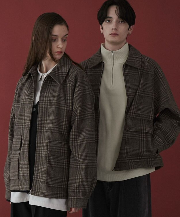 WEGO 【ユニセックス着用ITEM】メルトンショートZIPブルゾン 柄2