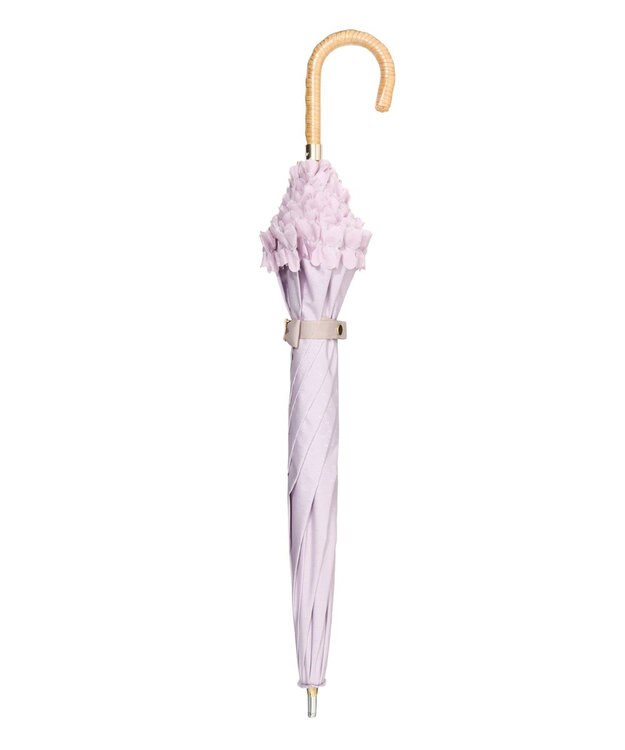 MOONBAT 【ランバン オン ブルー（LANVIN en Bleu）】晴雨兼用日傘 　長傘　ドビーフリル ライトパープル