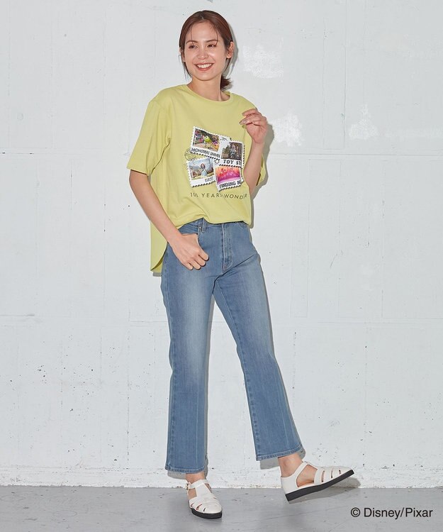 ANY L Disney100thデザイン 半袖Tシャツ イエローグリーン