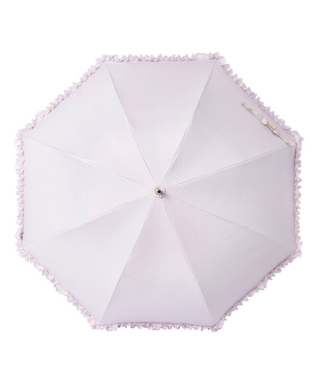 MOONBAT 【ランバン オン ブルー（LANVIN en Bleu）】晴雨兼用日傘 　長傘　ドビーフリル ライトパープル