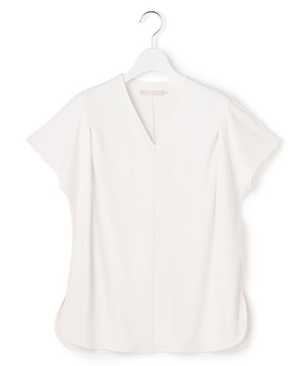 ICB L スパンプラチナム Vネックカットソー オフホワイト