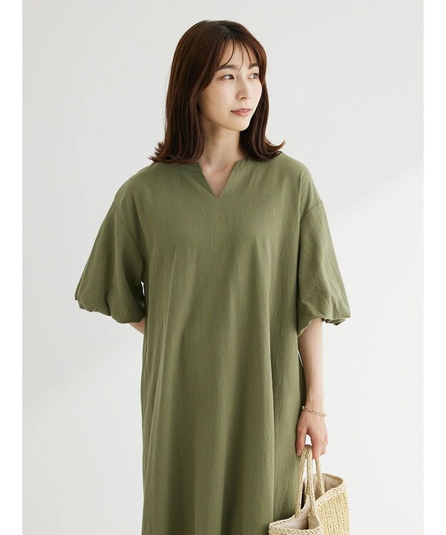 Green Parks ・ＥＬＥＮＣＡＲＥ　ＤＵＥ　バックリボンワンピース Khaki