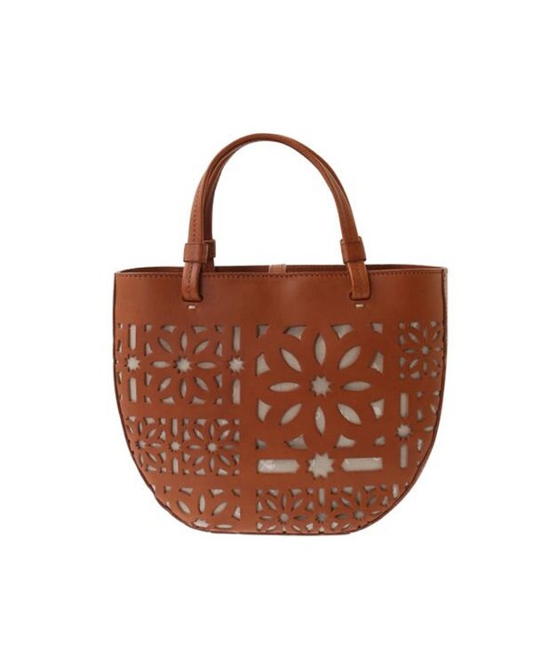 genten セイル カットワーク 手提げバッグ チャ