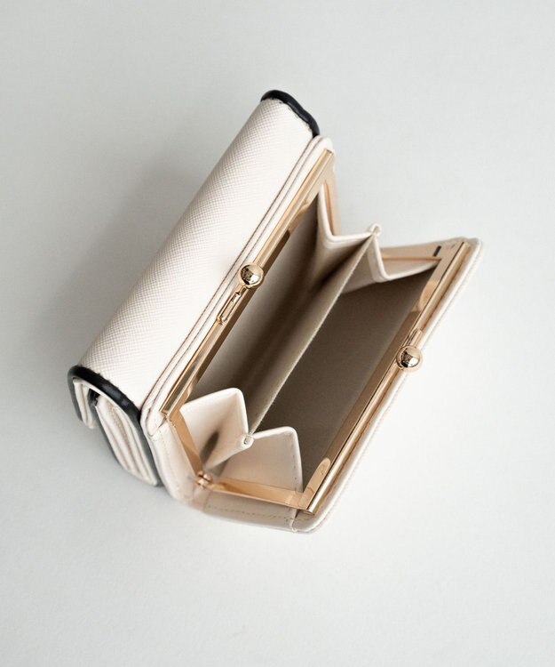 WEGO パイピングガマ口ウォレット ホワイト