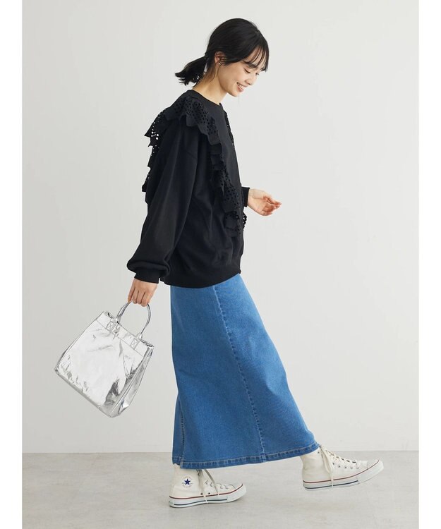 Green Parks ＧＵＭストレッチタイトデニムスカート Light Blue