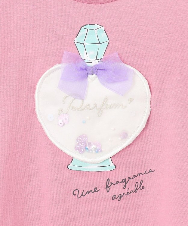 ANY KIDS 接触冷感 しろくま オフショルダー Tシャツ ピンク×パフューム