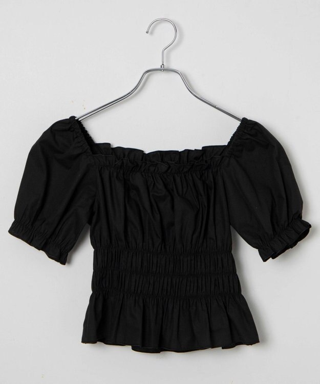 WEGO オフショルシャーリングブラウス ブラック