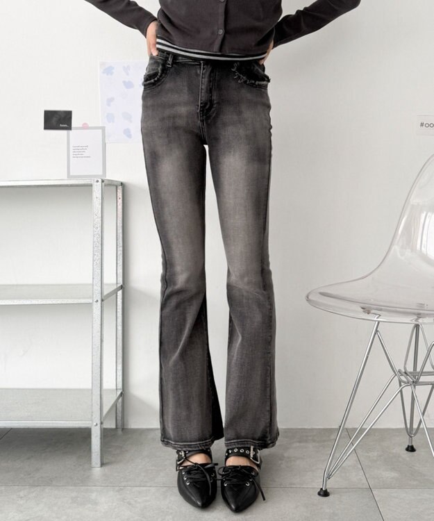 WEGO レースアップポインテッドシューズ ブラック