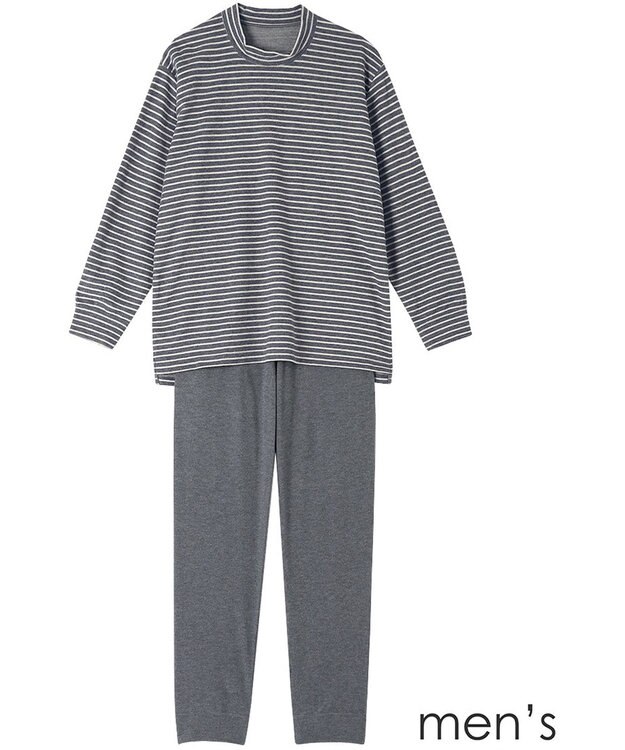 ワコール／睡眠科学 メンズ パジャマ 長袖 長ズボン ルームウェア 吸湿発熱性(本体) レディースパジャマあり(YDW463) 上下セット かぶりタイプ YGW464 睡眠科学／ワコール グレー