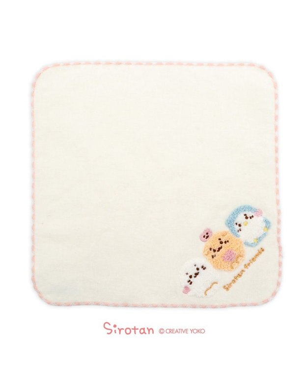 Mother garden しろたん サガラ ミニタオル 《お友だち柄》 オフホワイト
