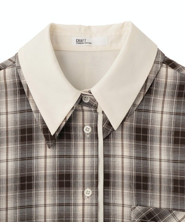 CRAFT STANDARD BOUTIQUE レイヤードライクチェックシャツ Brown