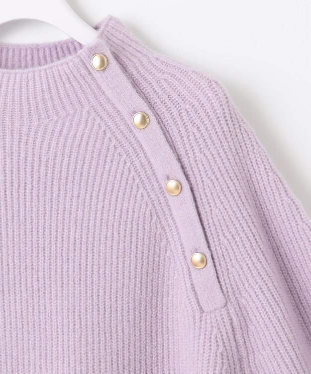 ANY SIS 【洗える】ボトルネックボタンポイントAir ニット ライラック