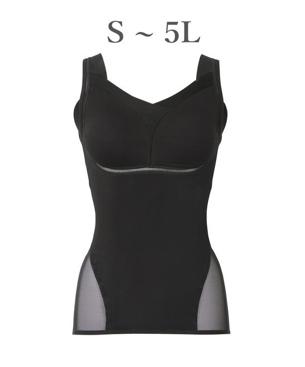 BRADELIS New York 【Yukine inc. 】ゆきねえモアソフト快適フルカップブラキャミ25 接触冷感 速乾 快適補整 ノンワイヤー ブラトップ カップ付きインナー ブラック