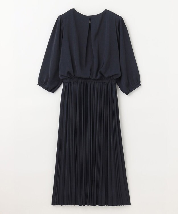 ANY 【洗える・ウエストゴム】セレモニープリーツワンピース ネイビー系