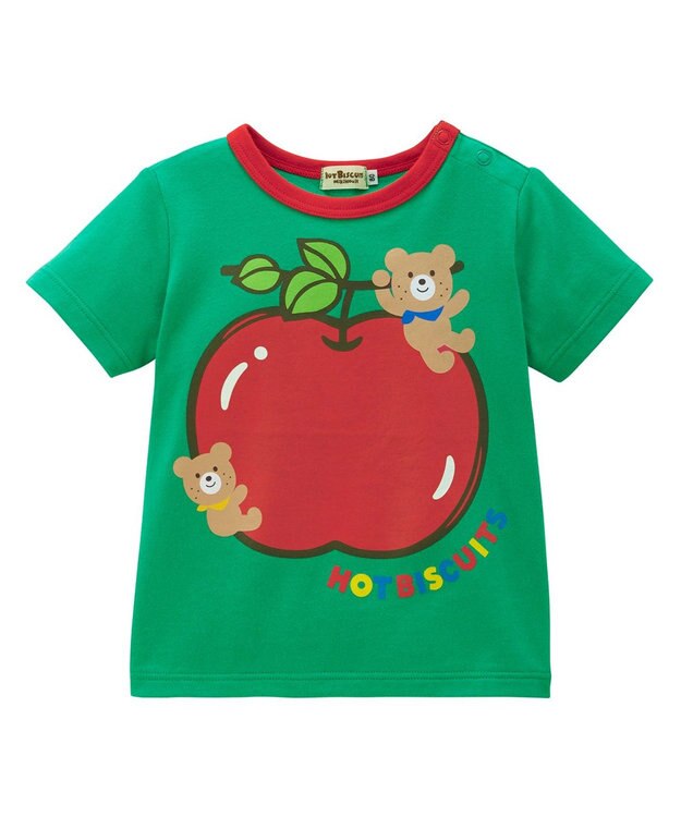 MIKI HOUSE HOT BISCUITS 【80-120cm】 フルーツモチーフ 半袖Tシャツ グリーン
