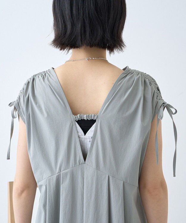 AMERICAN HOLIC 【マルチ機能】Vネックドロストショルダーワンピース Black