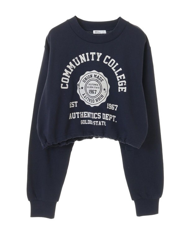 CRAFT STANDARD BOUTIQUE カレッジプリントショートプルオーバー Navy