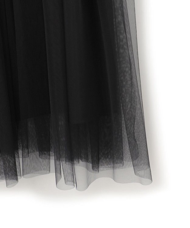 BEIGE， 【洗える・GISELe 4月号掲載】KALMIA / ノースリーブチュールドレス Black