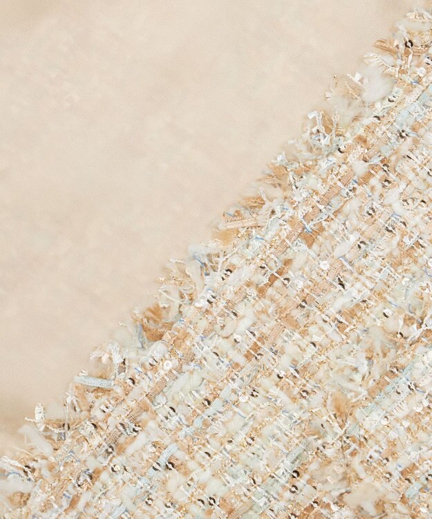 23区 【GOLD LABEL】スパングルMIXツイード ショートジャケット ベージュ