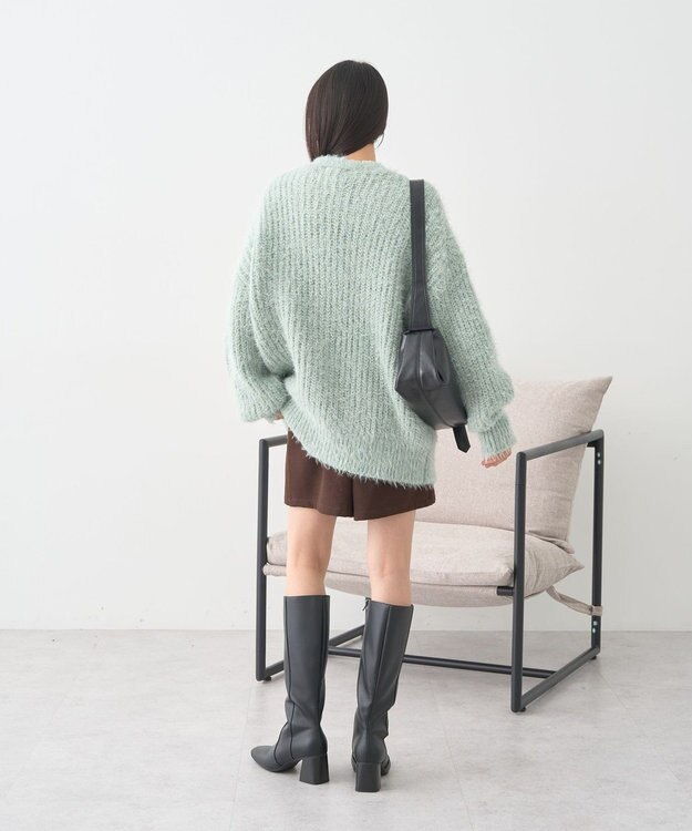 earth music&ecology 【予約】カラーミックスシャギーカーディガン ミント